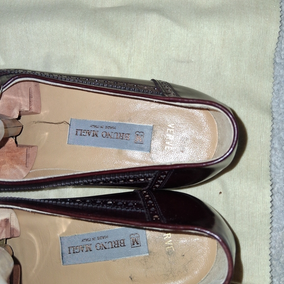 Bruno Magli Burgundy Verve Leather Tassel Slip-Ons Made In Italy - Picture 6 of 8
